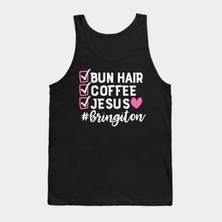 Bun Hair Coffee Jesus Tank Top